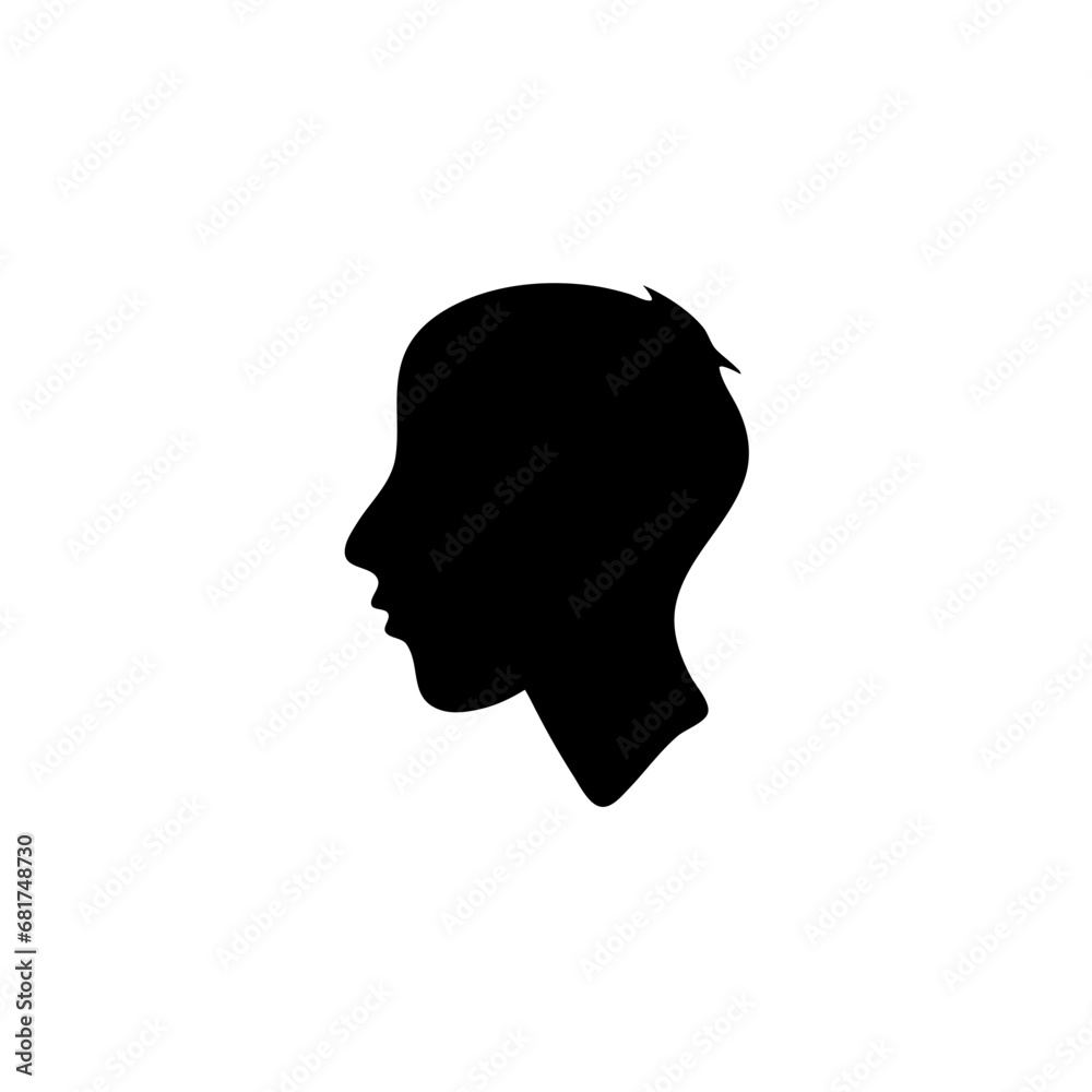 Head icon silhouette. Profile silhouette face. Head icon silhouette. Profile silhouette face.