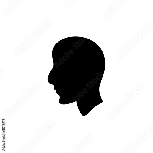 Head icon silhouette. Profile silhouette face.
