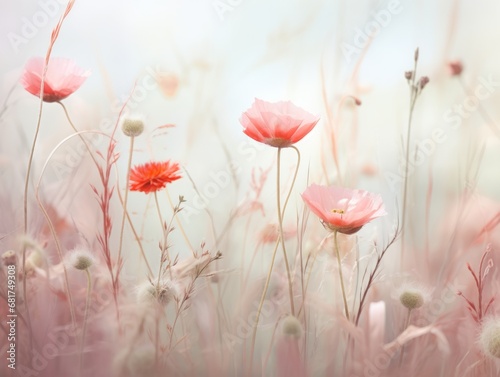 wonderful fairy flowers in a field, high resolution. AI Generative