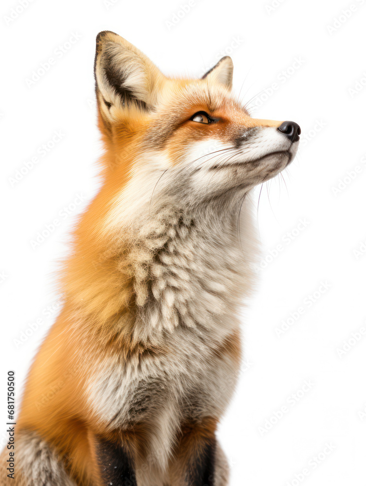 Fototapeta premium Fox Studio Shot Isolated on Clear White Background, Generative AI