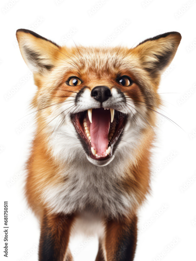 Fototapeta premium Fox Studio Shot Isolated on Clear White Background, Generative AI