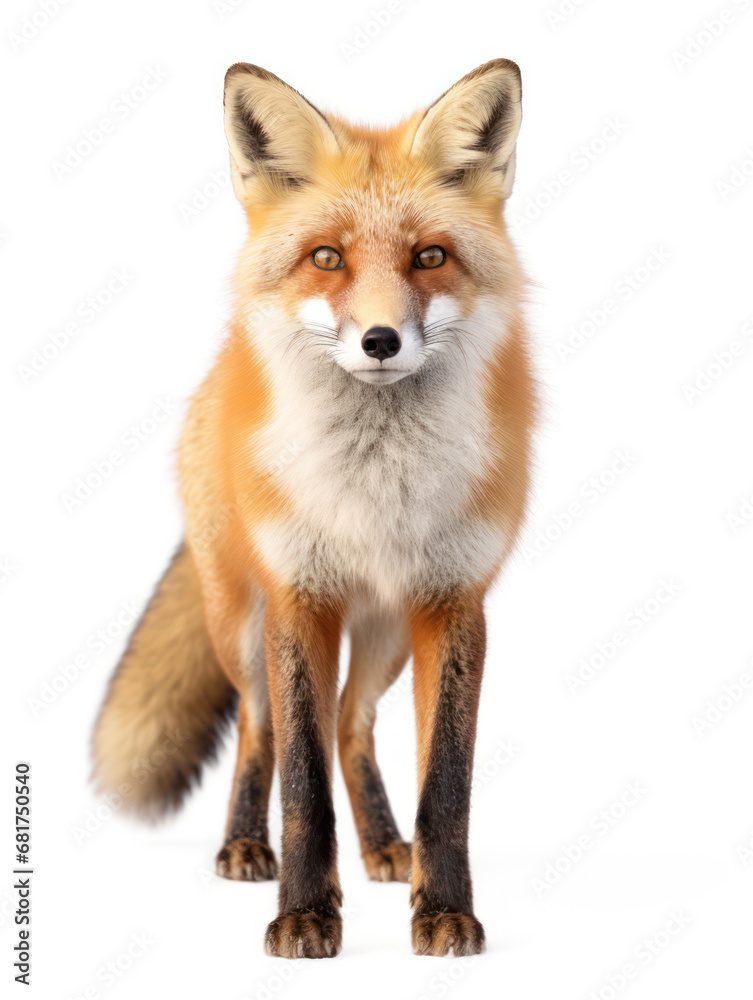 Fototapeta premium Fox Studio Shot Isolated on Clear White Background, Generative AI