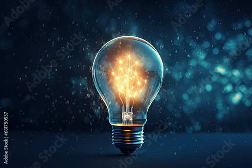 Light bulb that has a filament shaped like a brain.  Conceptual illustration for ideas, creativity, innovation, invention, inspiration, imagination 