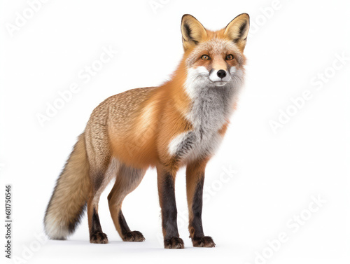 Fox Studio Shot Isolated on Clear White Background, Generative AI