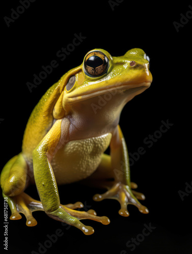 Frog Studio Shot Isolated on Clear Black Background, Generative AI