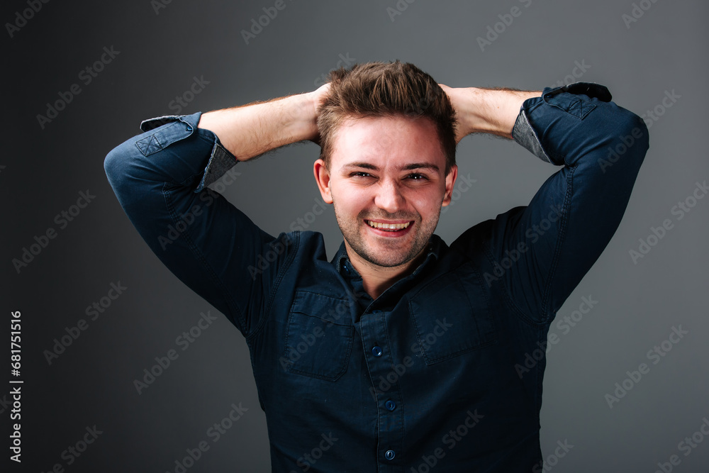 A man with his hands on his head. A Troubled Man Contemplating Life's Challenges and Seeking Solace in His Thoughts A man with his hands on his head. A Troubled Man Contemplating Life's Challenges and Seeking Solace in His Thoughts