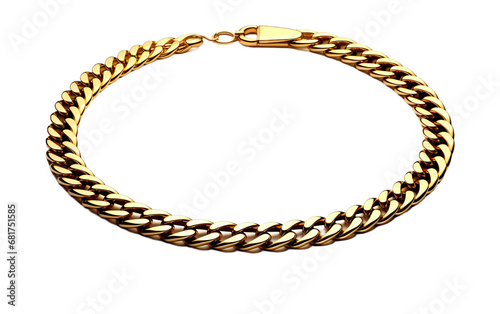 Gorgeous Golden Chain Isolated on Transparent Background PNG.