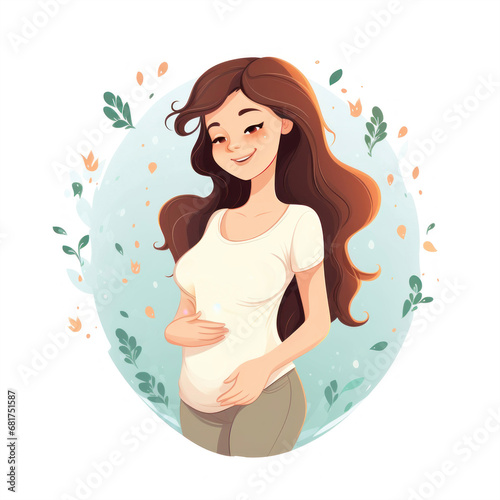 Illustration on the theme of happy motherhood