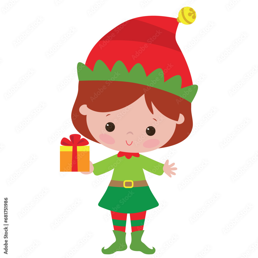 Christmas elf vector cartoon illustration Christmas elf vector cartoon illustration