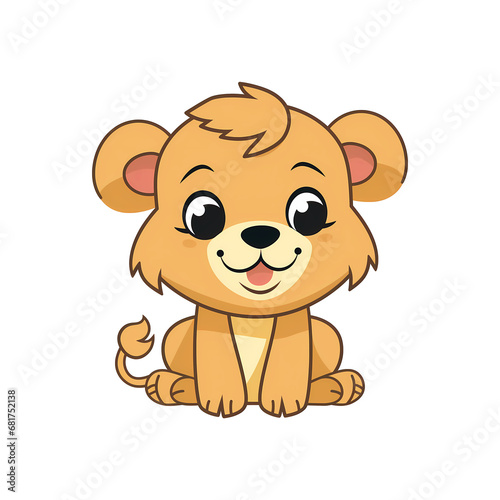 ai generated  layered  no background  baby lion  lion cub for baby shower  invitation and other projects  png file