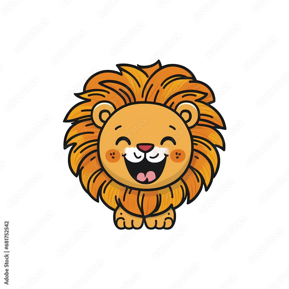 Obraz premium ai generated, layered, no background, baby lion, lion cub for baby shower, invitation and other projects, png file