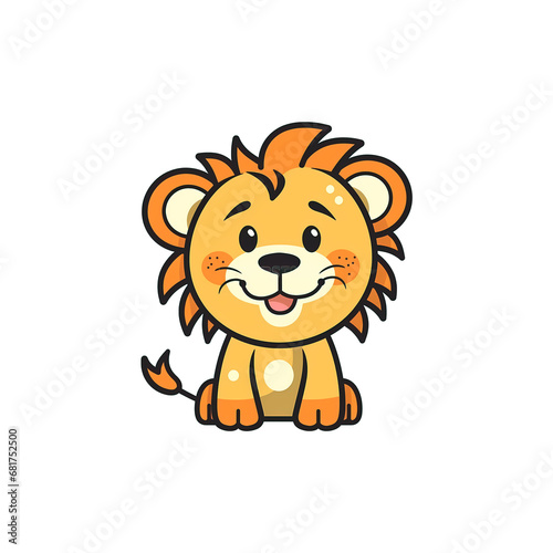 ai generated  layered  no background  baby lion  lion cub for baby shower  invitation and other projects  png file