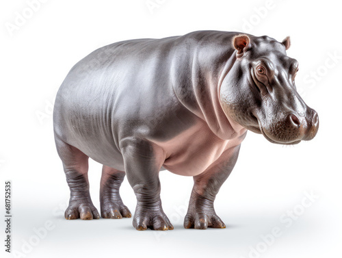 Hippo Studio Shot Isolated on Clear White Background  Generative AI
