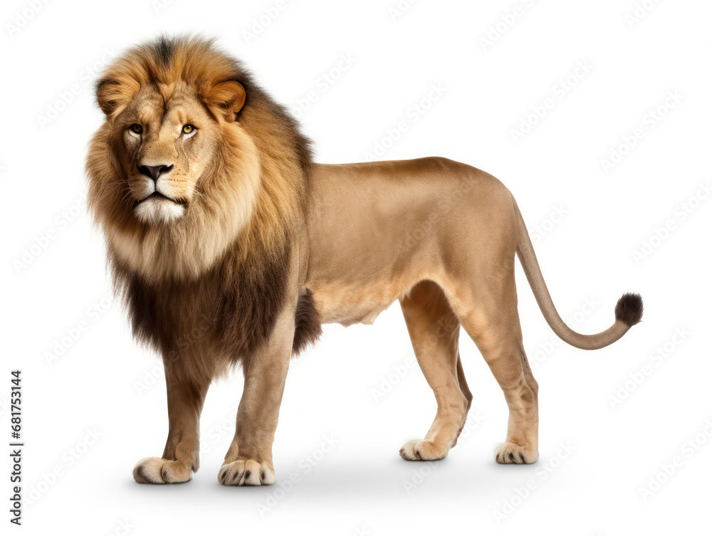 Obraz premium Lion Studio Shot Isolated on Clear White Background, Generative AI