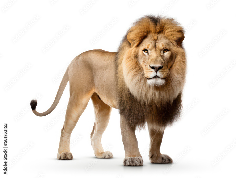 Lion Studio Shot Isolated on Clear White Background, Generative AI Lion Studio Shot Isolated on Clear White Background, Generative AI