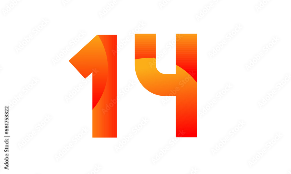 Red Orange Number Modern Fresh Logo Red Orange Number Modern Fresh Logo