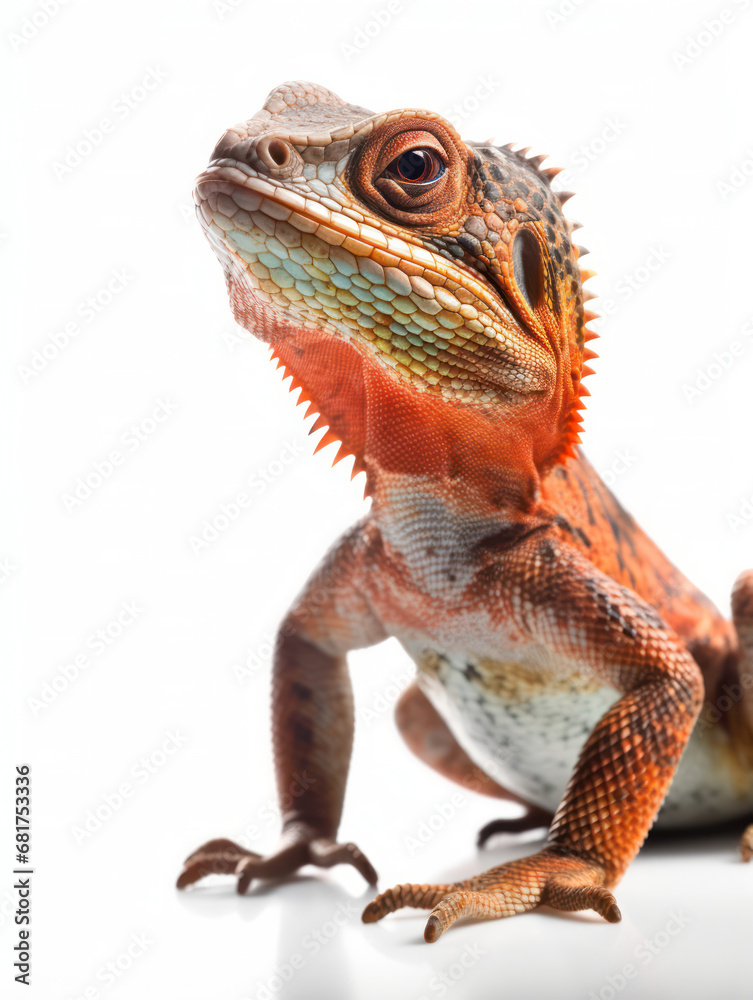 Obraz premium Lizard Studio Shot Isolated on Clear White Background, Generative AI