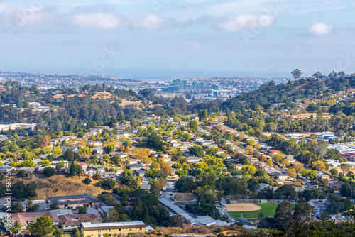 Valley Homes panoramic view in Belmont, San Mateo County, California