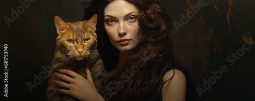 woman holding a cat