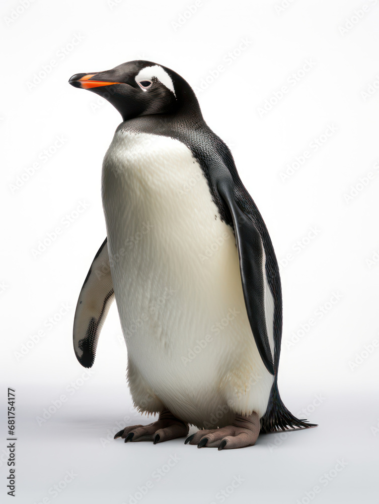 Fototapeta premium Penguin Studio Shot Isolated on Clear White Background, Generative AI
