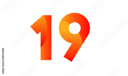 Free Download Red Orange Number Modern Fresh Logo - GFXLoad