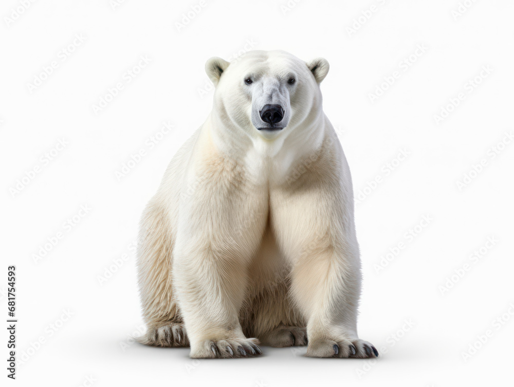 Polar Bear Studio Shot Isolated on Clear White Background, Generative AI Polar Bear Studio Shot Isolated on Clear White Background, Generative AI