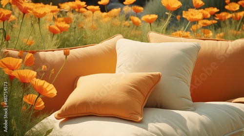 bed in the field relaxation pillow coverlet flowers place dream soft cover photo bedroom air zen photo