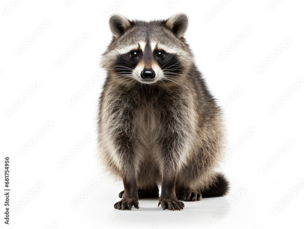 Fototapeta premium Raccoon Studio Shot Isolated on Clear White Background, Generative AI