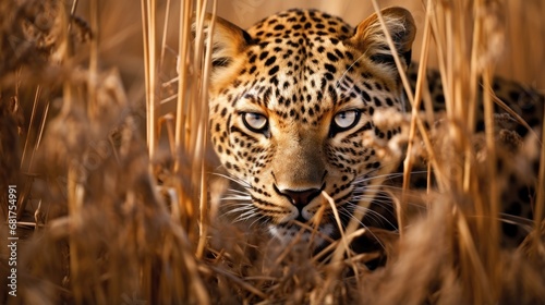 leopard hidden predator photography grass national geographic style 35mm documentary wallpaper