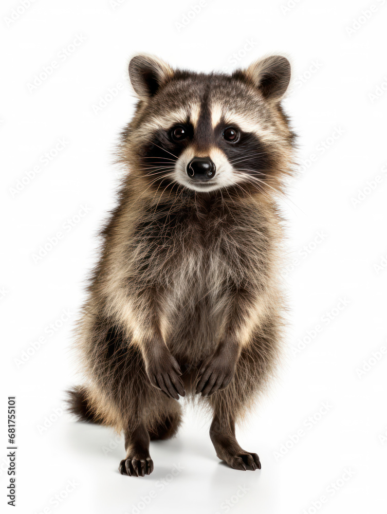 Fototapeta premium Raccoon Studio Shot Isolated on Clear White Background, Generative AI