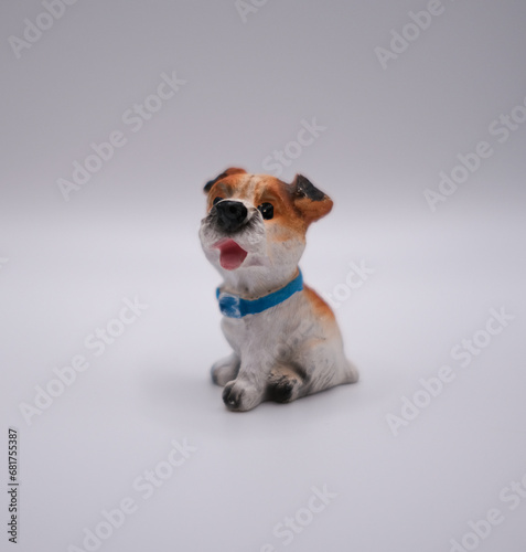 Figure of a dog on a white background