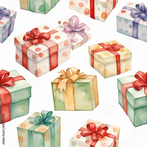 christmas gift box themed seamless texture