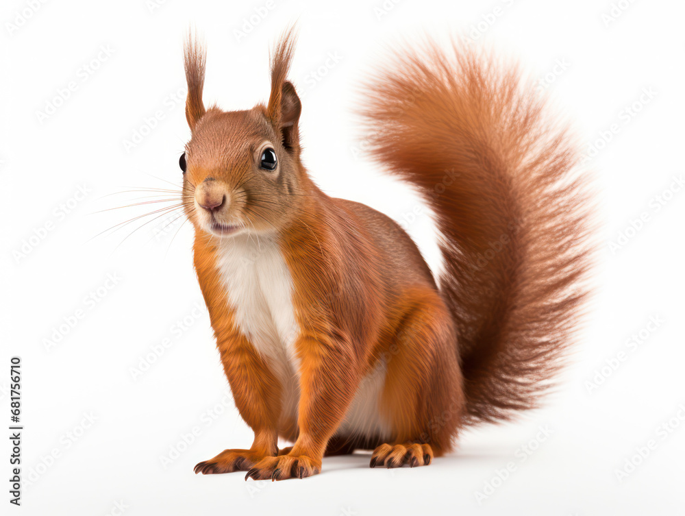 Squirrel Studio Shot Isolated on Clear White Background, Generative AI Squirrel Studio Shot Isolated on Clear White Background, Generative AI