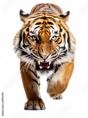 Tiger Studio Shot Isolated on Clear White Background  Generative AI