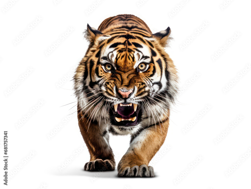 Obraz premium Tiger Studio Shot Isolated on Clear White Background, Generative AI