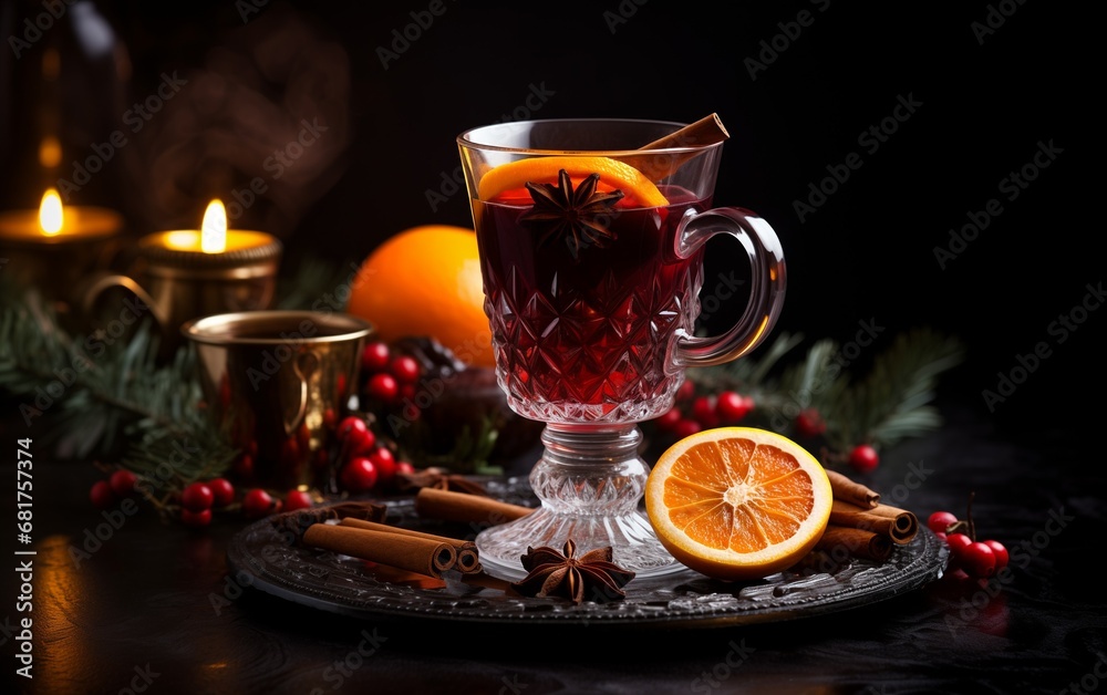 Still life with mulled wine, oranges and cinnamon. Seasonal warm drink Still life with mulled wine, oranges and cinnamon. Seasonal warm drink
