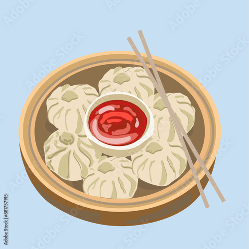 a bowl of dumplings or momos
