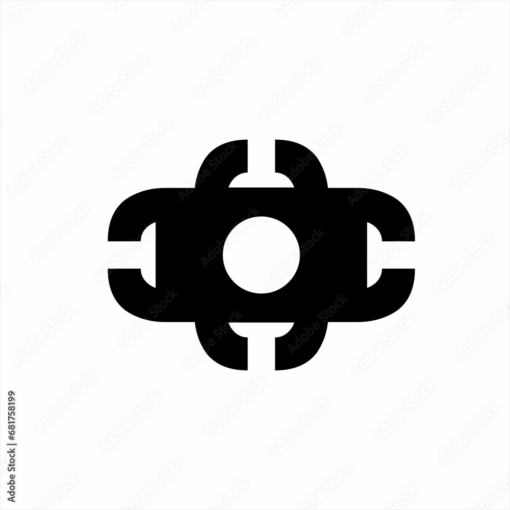 Plus abstract logo design with letter C elements. Abstract camera illustration. Plus abstract logo design with letter C elements. Abstract camera illustration.