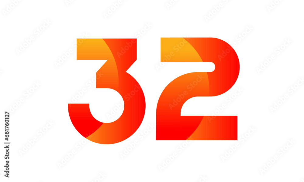 Obraz premium Red Orange Number Modern Fresh Logo