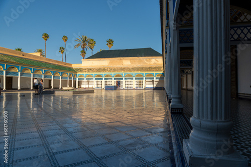 Main yard of the Bahia Palace. Photo taken in the afternoon without tourists. Sunny day.