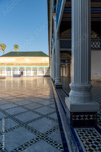 Main yard of the Bahia Palace. Photo taken in the afternoon without tourists. Sunny day.
