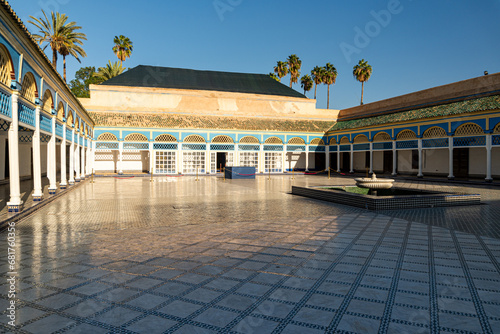 Main yard of the Bahia Palace. Photo taken in the afternoon without tourists. Sunny day.