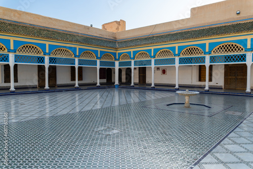 Main yard of the Bahia Palace. Photo taken in the afternoon without tourists. Sunny day.