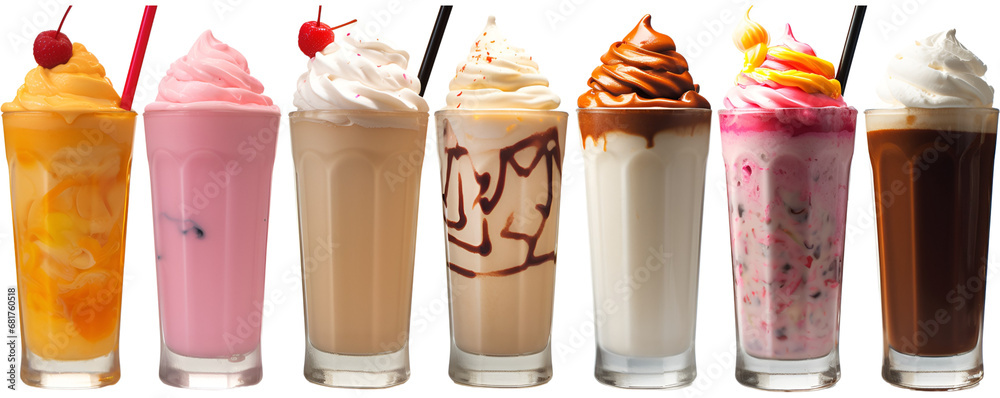 Milkshake Smoothie in cup on transparent background cutout, PNG file ...