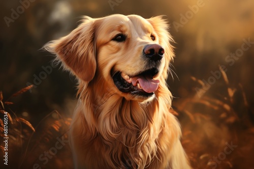 Golden retriever. Canine pet animal. Generate Ai © juliars