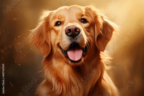 Loyal Golden retriever. Canine pet animal. Generate Ai