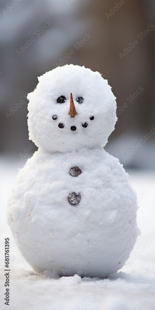 Angry Winter Snowman with a Pink Nose Decoration Spreading Evil during Christmas Celebrations in the Cold Snowy Environment Angry Winter Snowman with a Pink Nose Decoration Spreading Evil during Christmas Celebrations in the Cold Snowy Environment