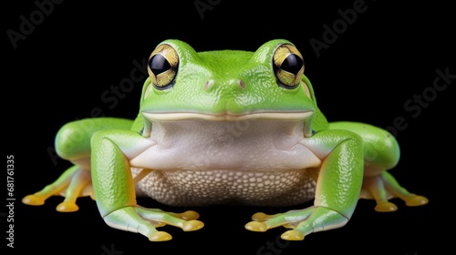 Vibrant American Green Tree Frog Blending into Natural Habitat