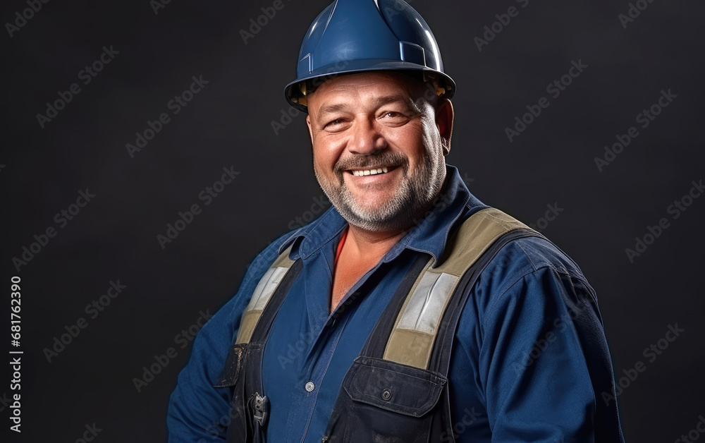 A smiling construction worker