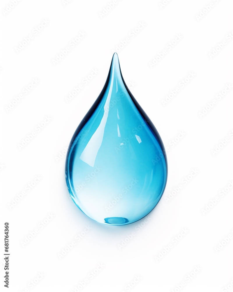 one water drop isolated on white background